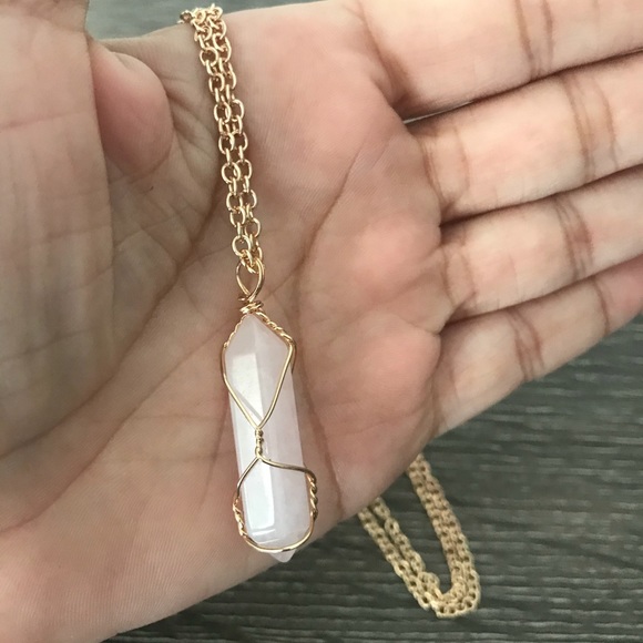 ❤️SALE❤️ Rose Quartz Long Necklace - Picture 4 of 8